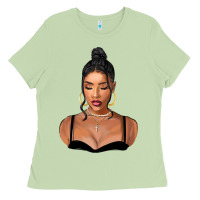Matcha black woman Ladies Tee - FaDigitalArtStudio