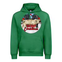 Emerald Merry Christmas Charolais Bull Urban Hoodie - RanaPortraitStore