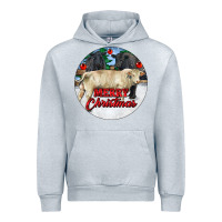 Heather Grey Merry Christmas Charolais Bull Urban Hoodie - RanaPortraitStore