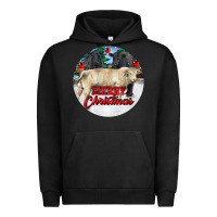 Pigment Black Merry Christmas Charolais Bull Urban Hoodie - RanaPortraitStore