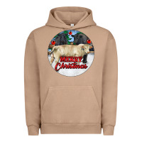 Pigment Burro Merry Christmas Charolais Bull Urban Hoodie - RanaPortraitStore