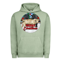 Pigment Oil Green Merry Christmas Charolais Bull Urban Hoodie - RanaPortraitStore