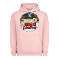 Pigment Salmon Merry Christmas Charolais Bull Urban Hoodie - RanaPortraitStore