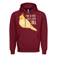 Burgundy cockatiel t  shirt i’m kind of a big tiel t  shirt Zipper Hoodie - linhVisuals
