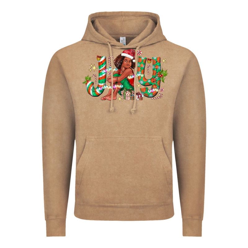 Joy Girl Black Vintage Hoodie by CowhideDigitalArt | Teevron