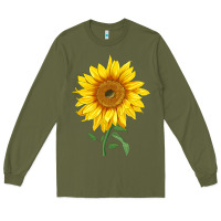 Army Green Bambino Sunflower Long Sleeve Tee - LillyAllenDesigns