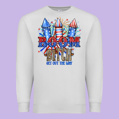 Boom Bıtch Get Out The Way Premium Sweatshirt Designed By Jahusdesignshop