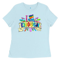 Baby Blue I am enough Ladies Tee - FaDigitalArtStudio