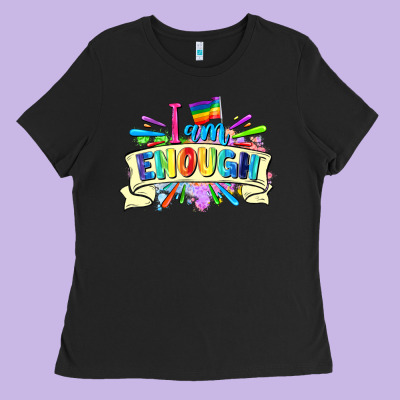 I Am Enough Ladies Tee Designed By Fadigitalartstudio