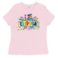 Bubblegum Pink I am enough Ladies Tee - FaDigitalArtStudio