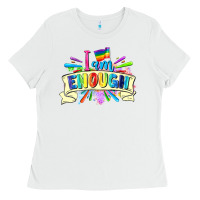 White I am enough Ladies Tee - FaDigitalArtStudio
