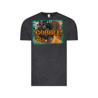 Vintage Black thanksgiving turkey gobble with background Vintage Tee - RanaPortraitStore