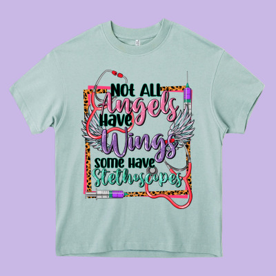 Not All Angels Have Wings Heavy Core Tee Designed By Cowgirlartshop