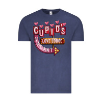 Vintage Denim Valentines Day Cupid's Love Lodge Vintage Tee - FaDigitalArtStudio