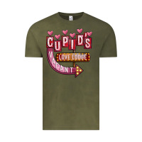 Vintage Olive Valentines Day Cupid's Love Lodge Vintage Tee - FaDigitalArtStudio