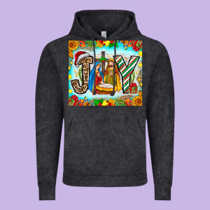 Joy Jesus Vintage Hoodie Designed By Cowhidedigitalart