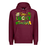 Burgundy one lucky teacher Premium Hoodie - Artiststas