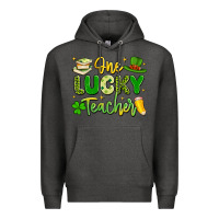 Charcoal Heather one lucky teacher Premium Hoodie - Artiststas