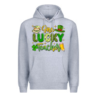 Heather Grey one lucky teacher Premium Hoodie - Artiststas
