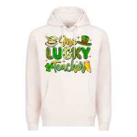 Pale Pink one lucky teacher Premium Hoodie - Artiststas