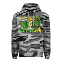 Slate Camo one lucky teacher Premium Hoodie - Artiststas