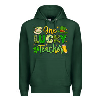Sports Green one lucky teacher Premium Hoodie - Artiststas
