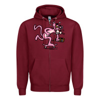 Burgundy pink panther Zipper Hoodie - linhVisuals
