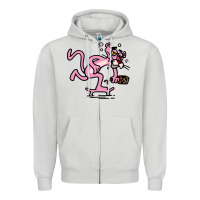 Dove Grey pink panther Zipper Hoodie - linhVisuals