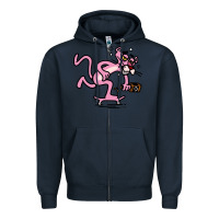 Navy pink panther Zipper Hoodie - linhVisuals