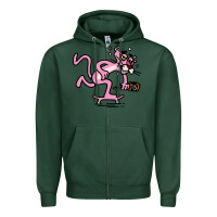 Sports Green pink panther Zipper Hoodie - linhVisuals