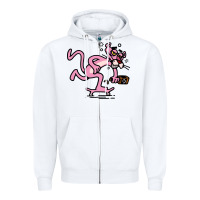 White pink panther Zipper Hoodie - linhVisuals
