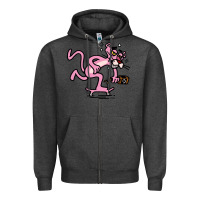 Charcoal Heather pink panther Zipper Hoodie - linhVisuals