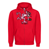 Red pink panther Zipper Hoodie - linhVisuals