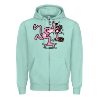 Seafoam pink panther Zipper Hoodie - linhVisuals