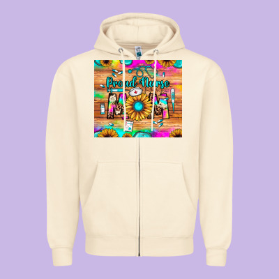 Proud Nurse Mom Zipper Hoodie Designed By Jahusdesignshop