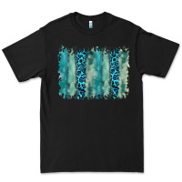 Black turquoise leopard watercolor brushstroke background Premium Tee - RanaPortraitStore