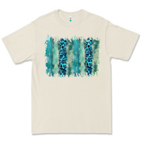 Bone turquoise leopard watercolor brushstroke background Premium Tee - RanaPortraitStore