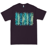 Plum turquoise leopard watercolor brushstroke background Premium Tee - RanaPortraitStore