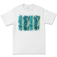 White turquoise leopard watercolor brushstroke background Premium Tee - RanaPortraitStore