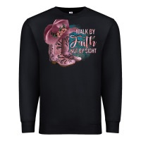 Black Walk By Faith Not By Sight Premium Sweatshirt - JahusDesignShop