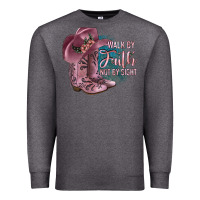 Charcoal Heather Walk By Faith Not By Sight Premium Sweatshirt - JahusDesignShop