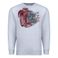Heather Grey Walk By Faith Not By Sight Premium Sweatshirt - JahusDesignShop