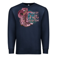Navy Walk By Faith Not By Sight Premium Sweatshirt - JahusDesignShop