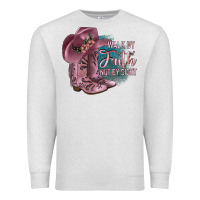 Oatmeal Heather Walk By Faith Not By Sight Premium Sweatshirt - JahusDesignShop