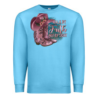 Ocean Blue Walk By Faith Not By Sight Premium Sweatshirt - JahusDesignShop