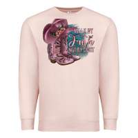 Pale Pink Walk By Faith Not By Sight Premium Sweatshirt - JahusDesignShop