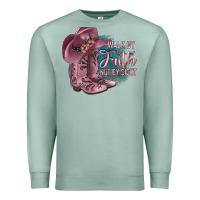 Seafoam Walk By Faith Not By Sight Premium Sweatshirt - JahusDesignShop