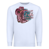 White Walk By Faith Not By Sight Premium Sweatshirt - JahusDesignShop