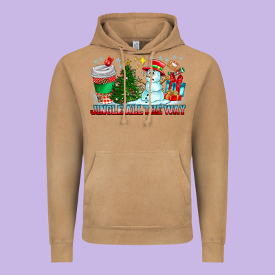 Jingle All The Way Vintage Hoodie Designed By Cowhidedigitalart
