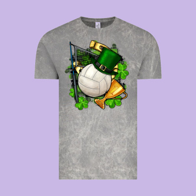 St.patrick's Day Volleyball Vintage Tee Designed By Fadigitalartstudio